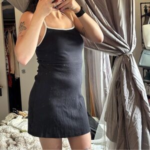 Vans Black Ribbed Cami Skater Dress with White Trim